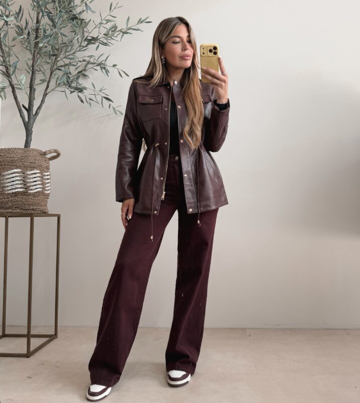 Alix faux leather jacket - Bordeaux