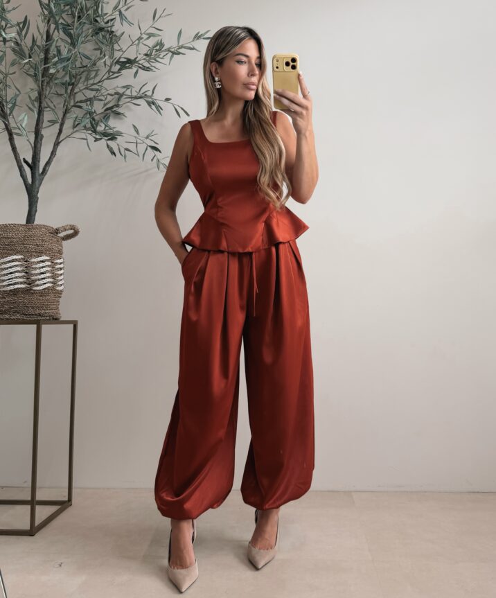 Muse Satin set - Terracotta