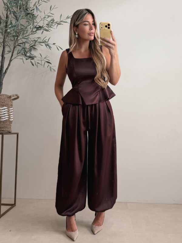 Muse Satin set - Aubergine
