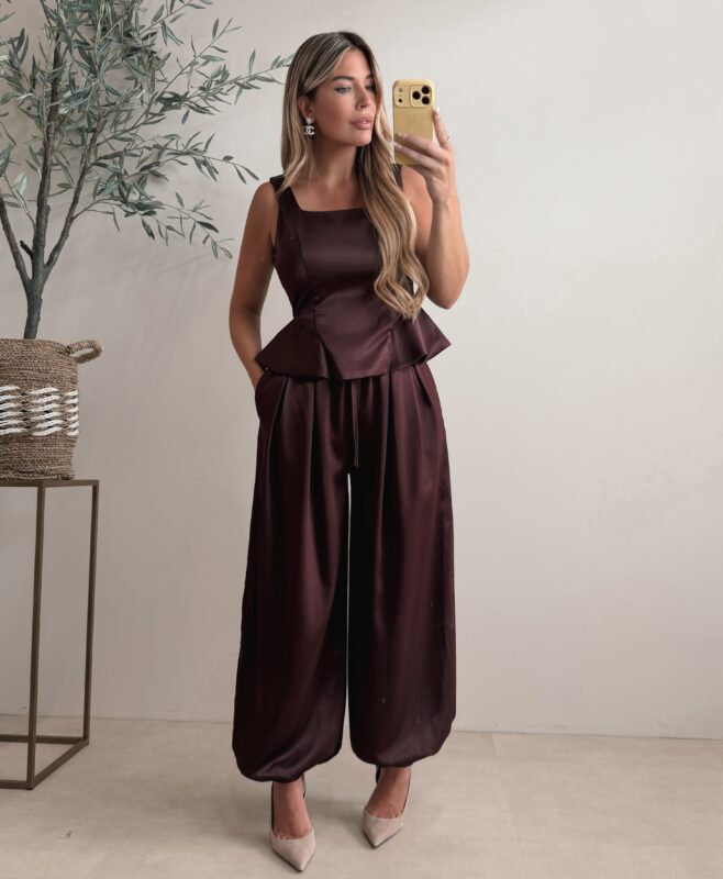 Muse Satin set - Aubergine