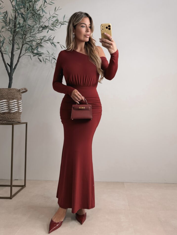 Julieta Snatched dress  - Bordeaux