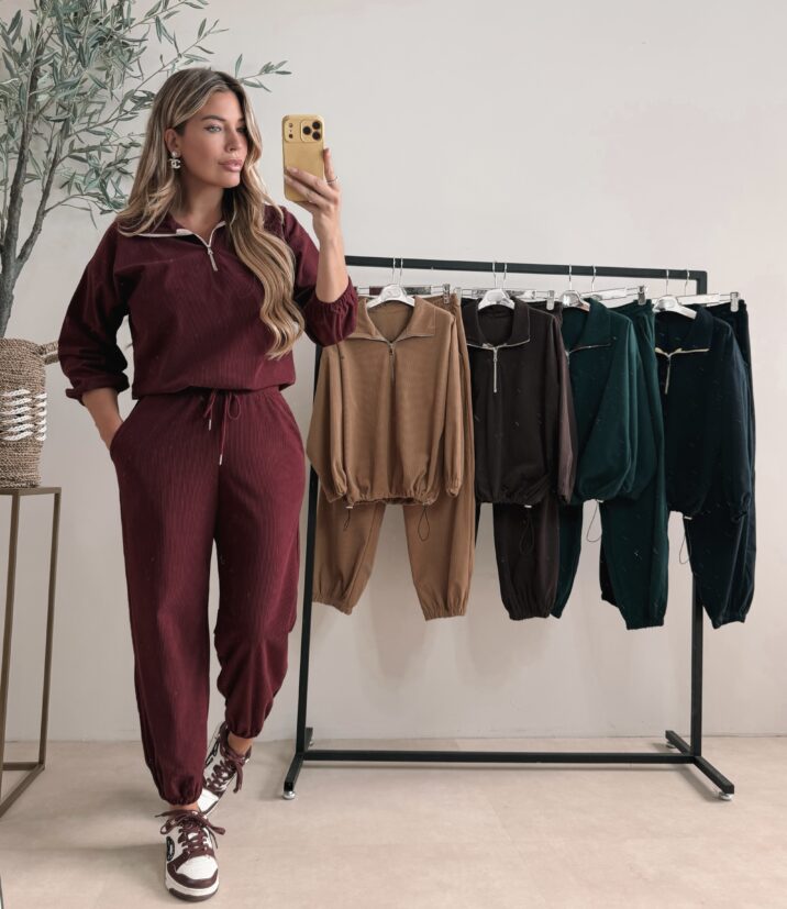 Candace ribbed set - Bordeaux