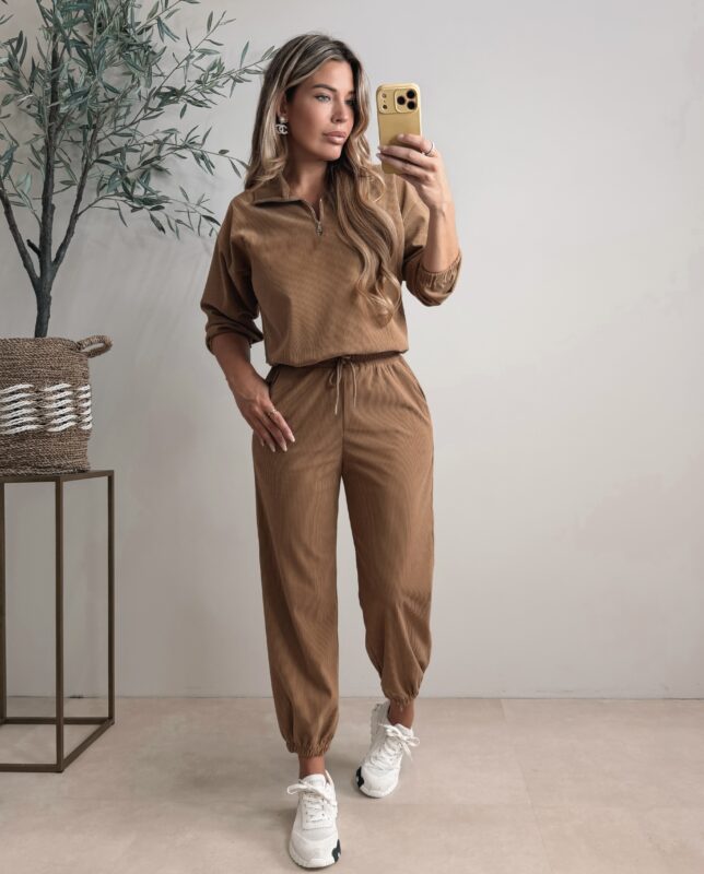 Candace ribbed set - Camel