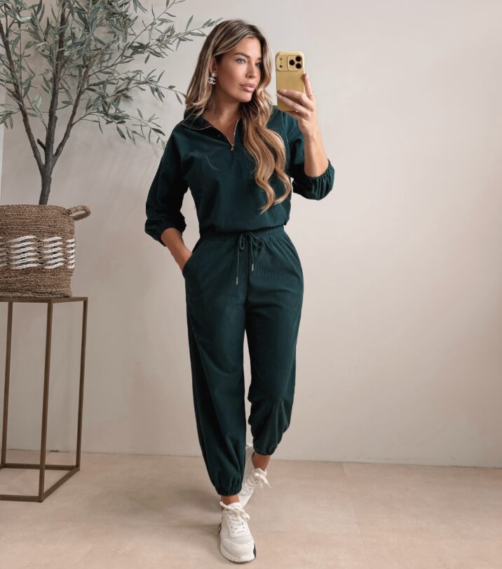 Candace ribbed set - Green