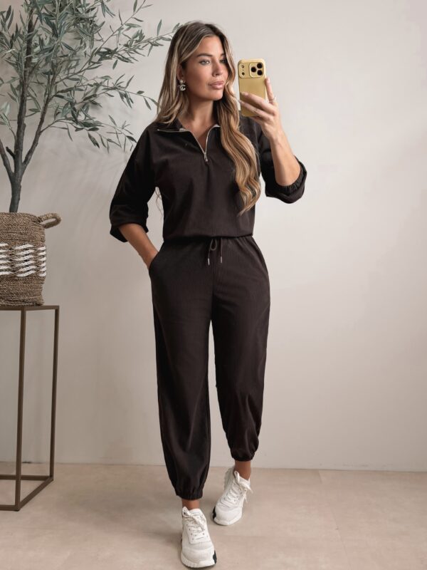 Candace ribbed set - Choco