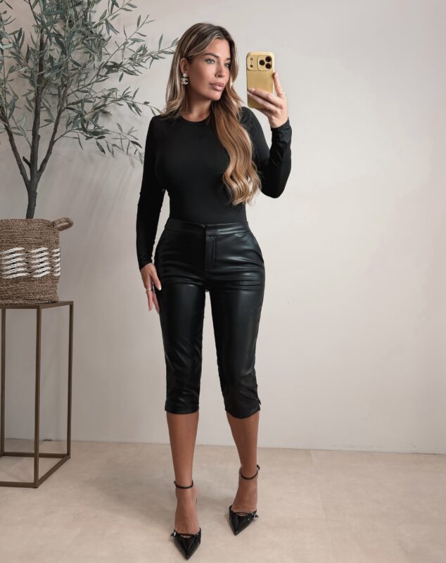 Hills leather capri pants - Black