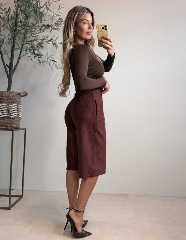 Lauryn Suede capri pants - Bordeaux