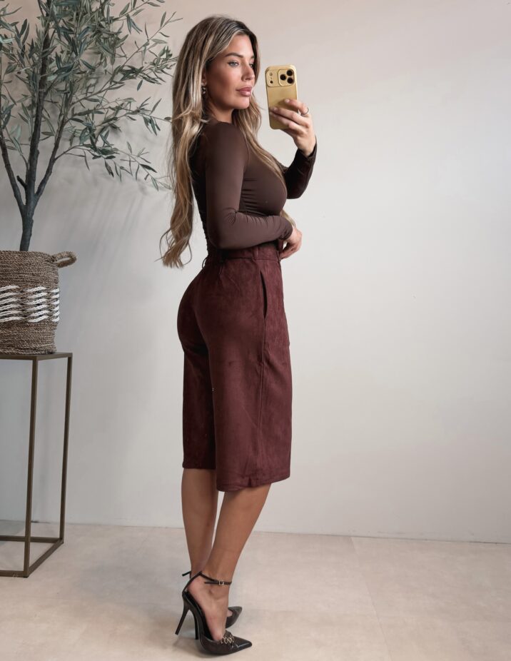 Lauryn Suede capri pants - Bordeaux