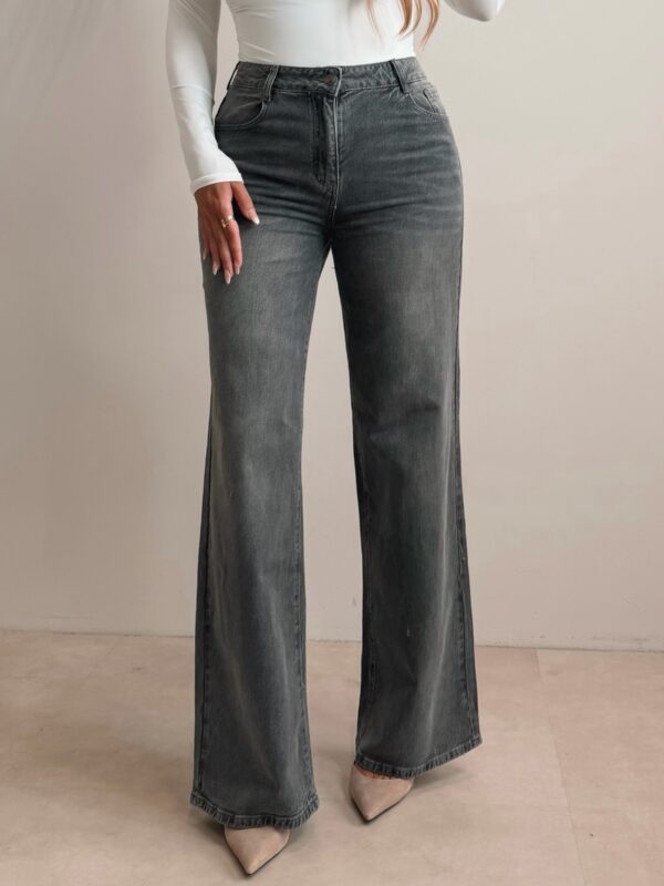 Wide leg stretch jeans - Grey