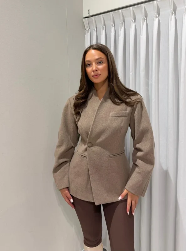 Lauren Wool Blazer - Taupe