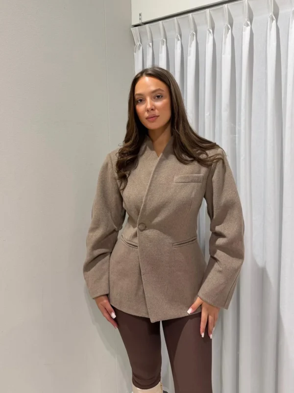 Lauren Wool Blazer - Taupe