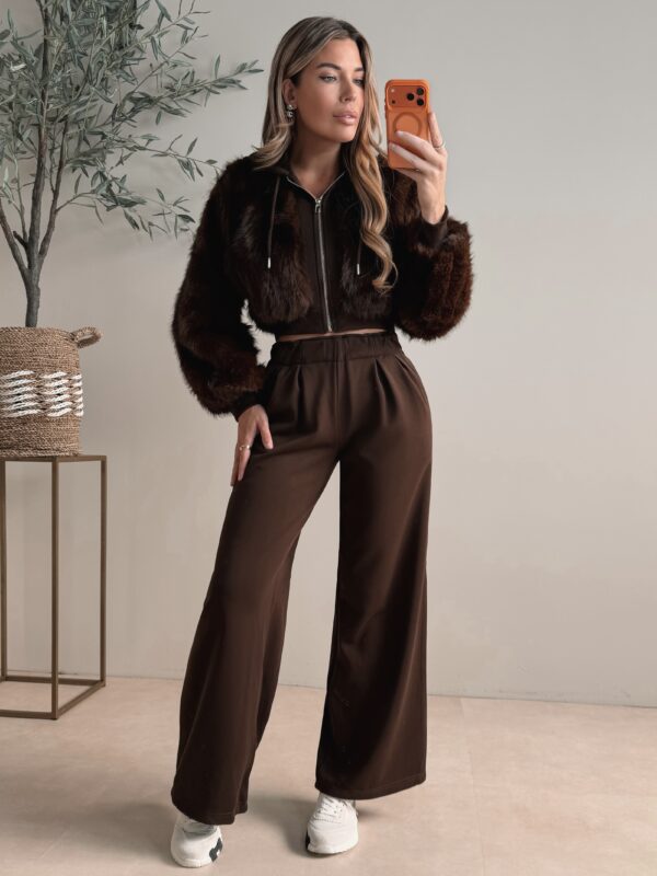 Premium Faux fur jogging suit  - Choco