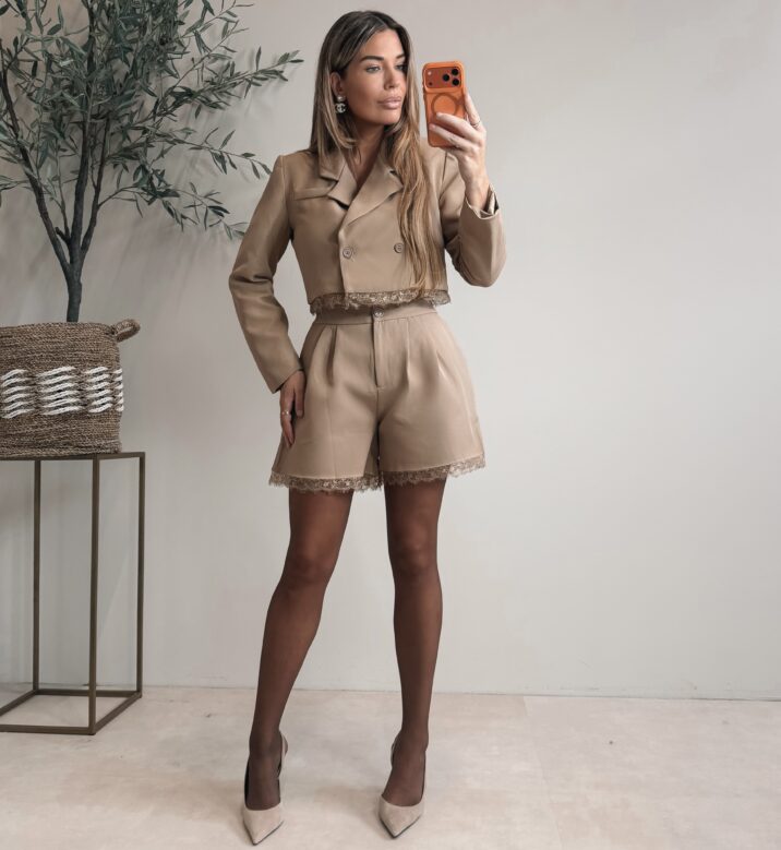 Lace Blazer set - Camel