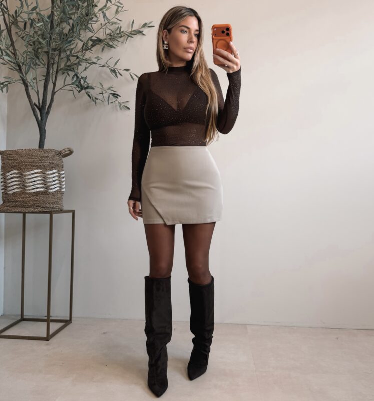 Diamond mesh body - Choco