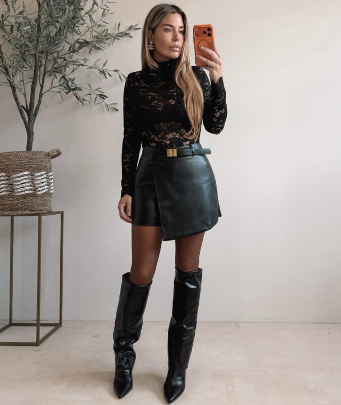 Cassie Belt Skort - Black