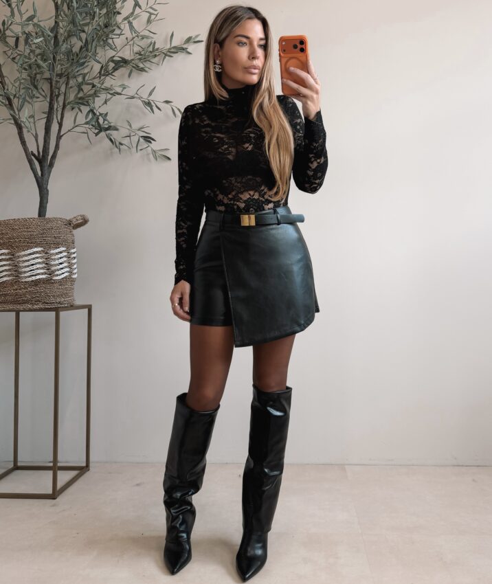 Cassie Belt Skort - Black
