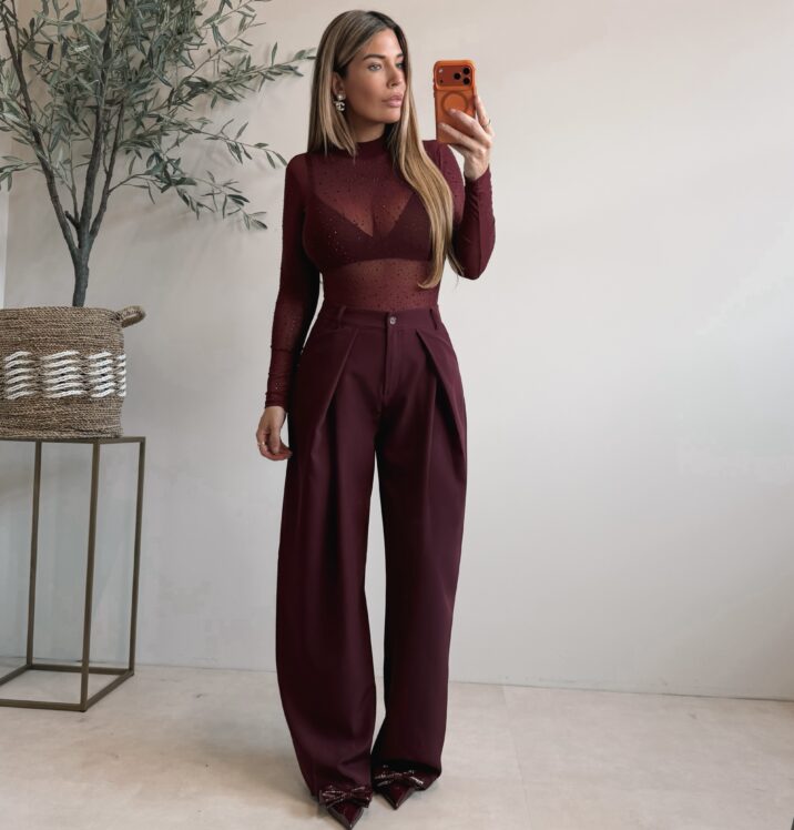 Tall Jessie Pants - Bordo (Pre-order Zondag)