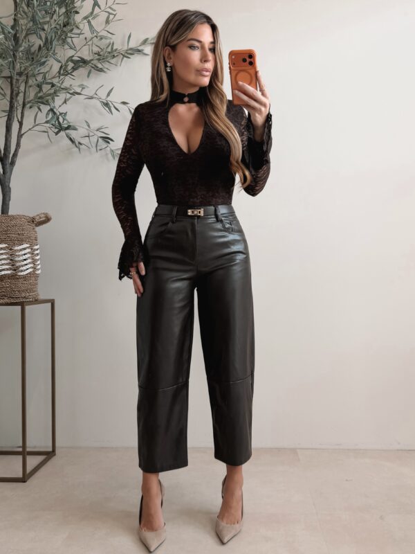 Lucky Leather Belt Pants - Choco