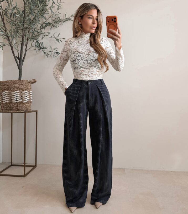 Tall Jessie Pants - Stripe Navy