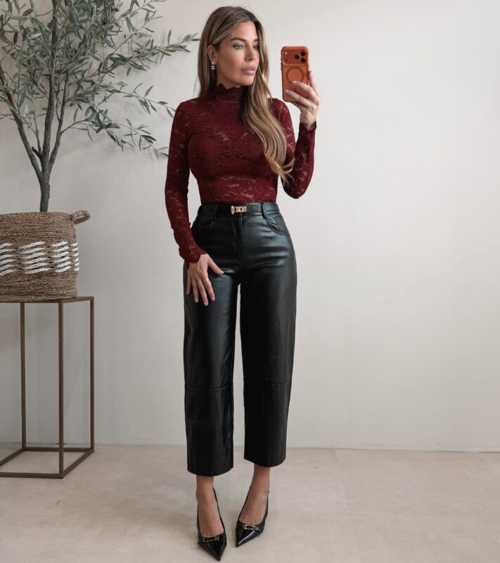Lucy Lace top - Bordo