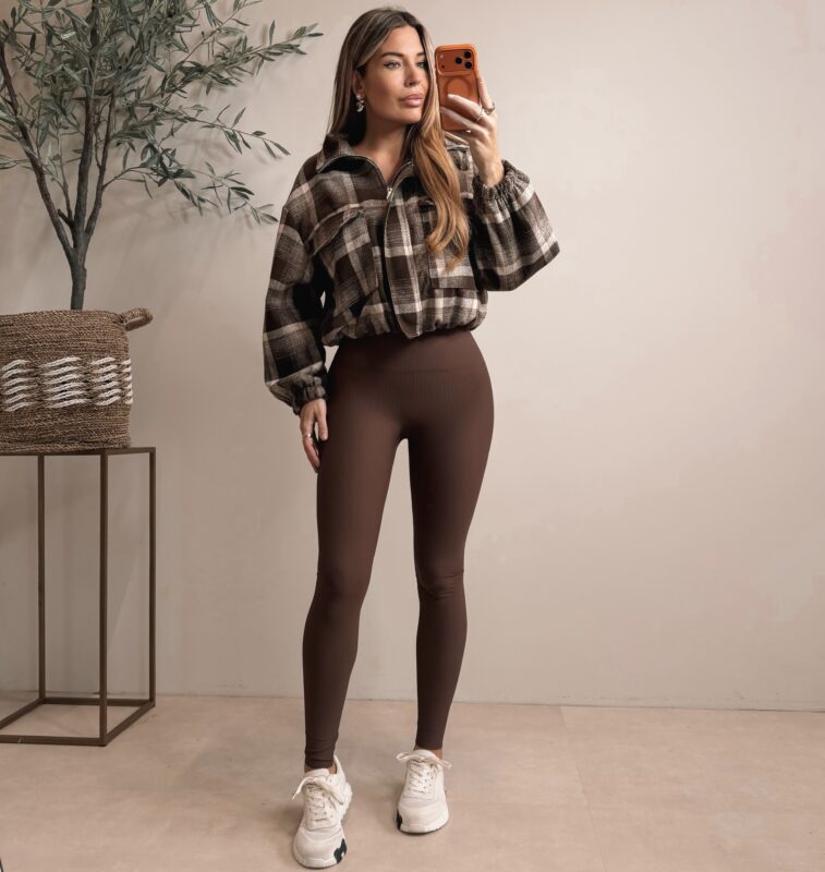 Checked Jacket  - Choco