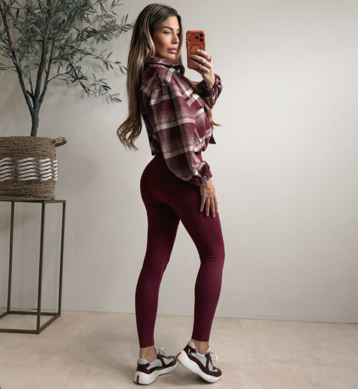 Checked Jacket  - Bordo