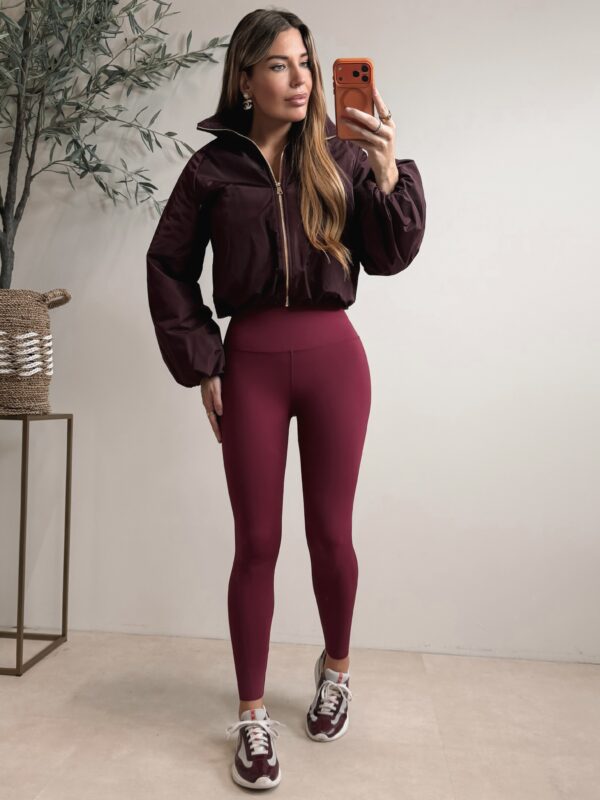 Glossy Bomber Jacket  - Bordo
