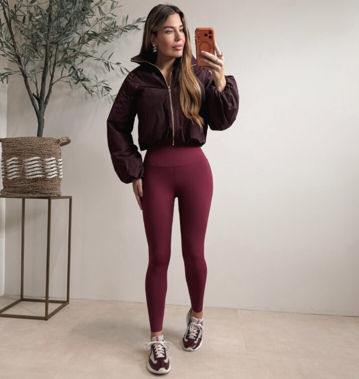 Glossy Bomber Jacket  - Bordo