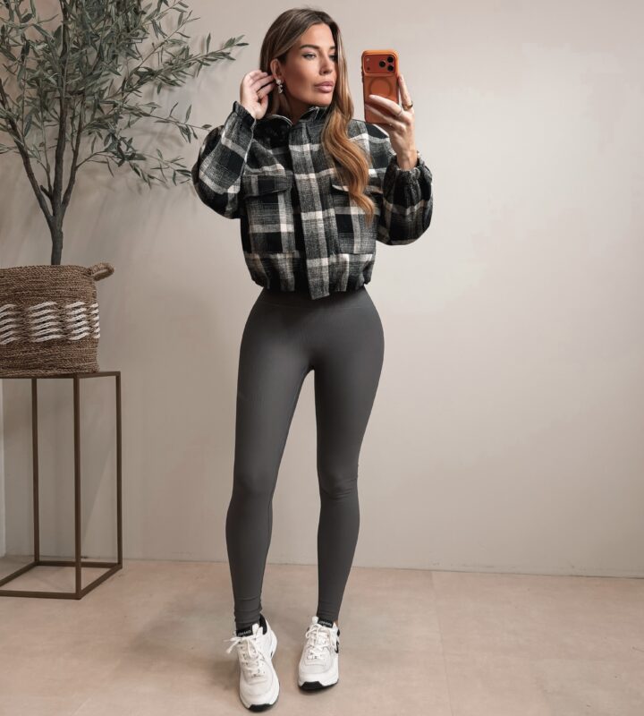Checked Jacket  - Black