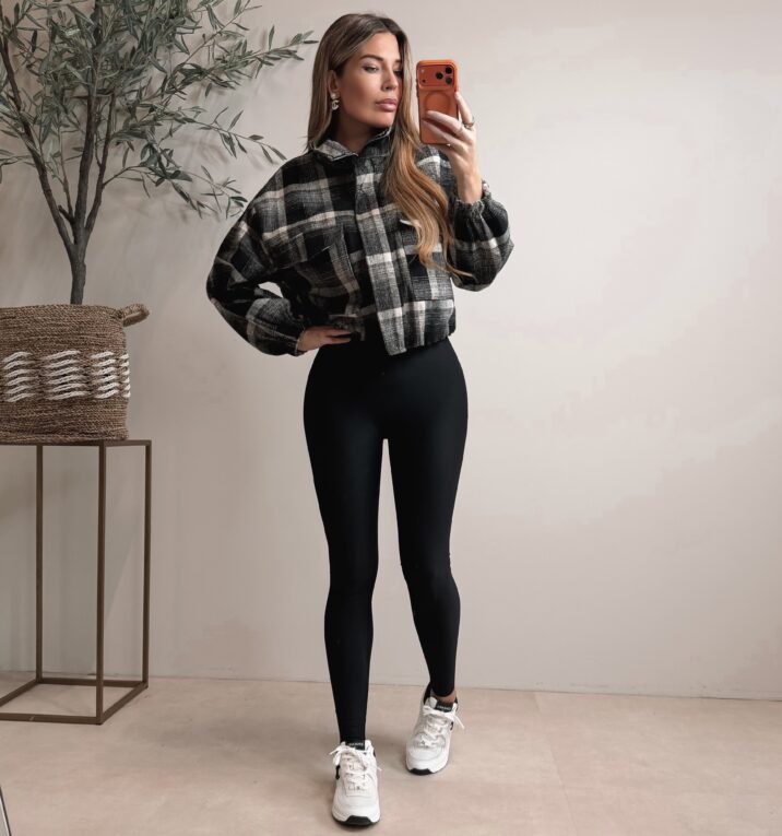 Checked Jacket  - Black