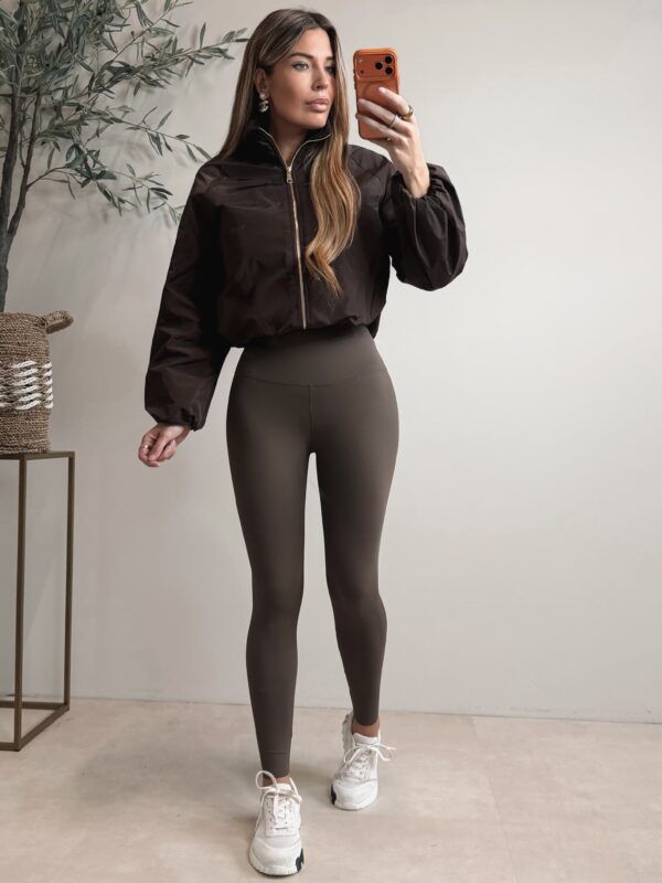 Glossy Bomber Jacket  - Choco