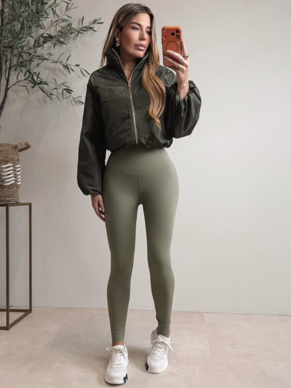 Glossy Bomber Jacket  - Green