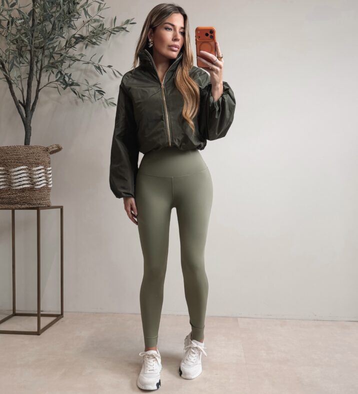 Glossy Bomber Jacket  - Green