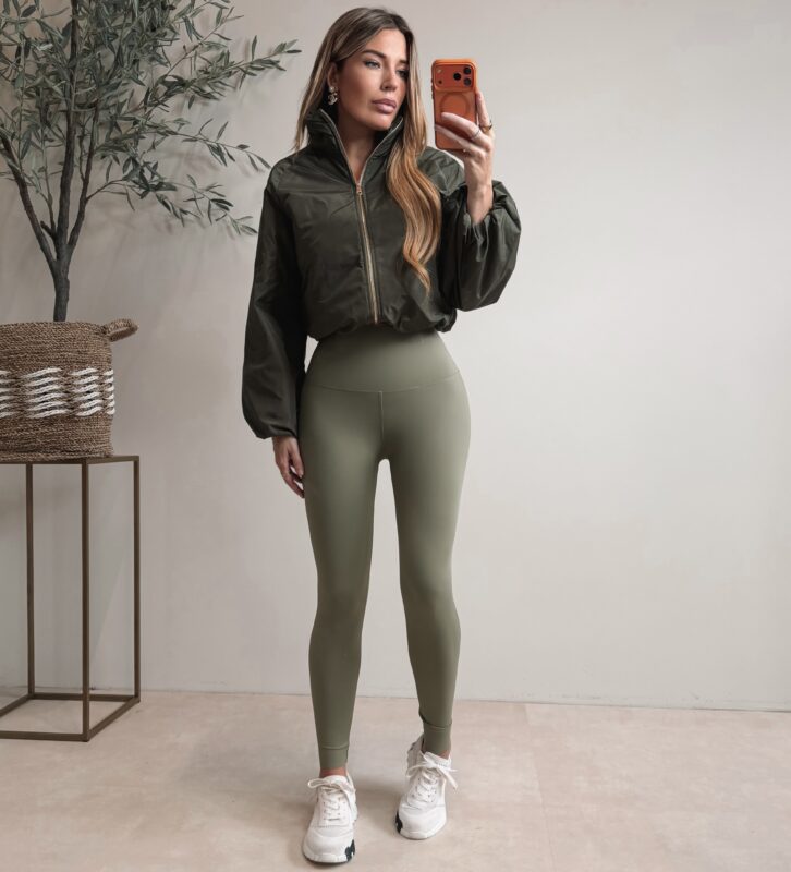Glossy Bomber Jacket  - Green