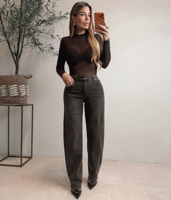 Ballon Tall Jeans - Choco