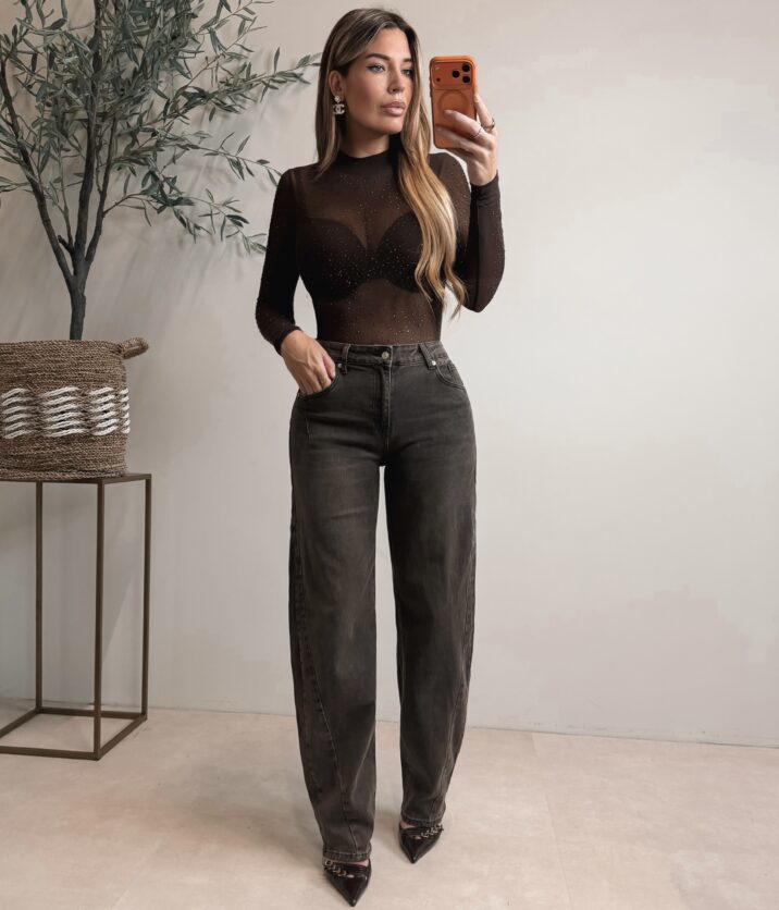 Ballon Tall Jeans - Choco