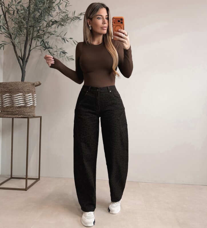 Ballon Leopard jeans - Choco