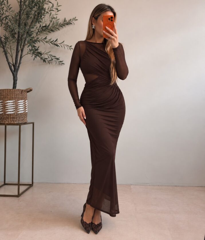 Glam Long dress - Choco