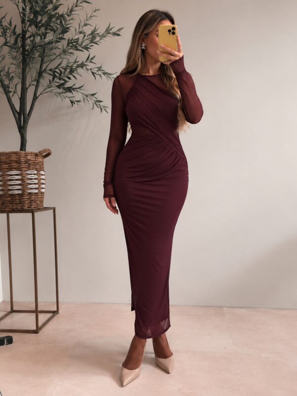 Glam Long dress - Bordeaux (Pre-Order Zondag)