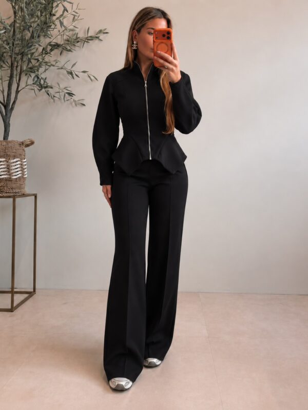 Peplum Joggingsuit - Black (Pre-Order Zondag)