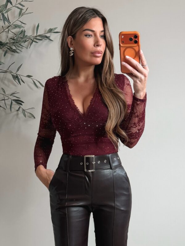 Lace Diamond Body - Bordo